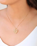 Conjunto Coração Galhos Banhado a Ouro 18K