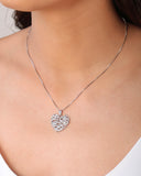 Conjunto Coração Galhos Ródio Branco