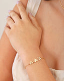 Pulseira Elos Corações Lisos Banhado a Ouro 18K