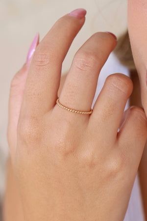 Anel Bolinhas Tamanho 20 Banhado a Ouro 18K