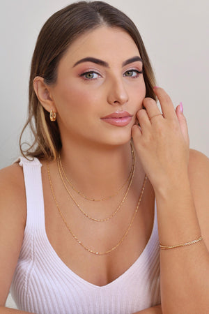 Anel Bolinhas Tamanho 23 Banhado a Ouro 18K