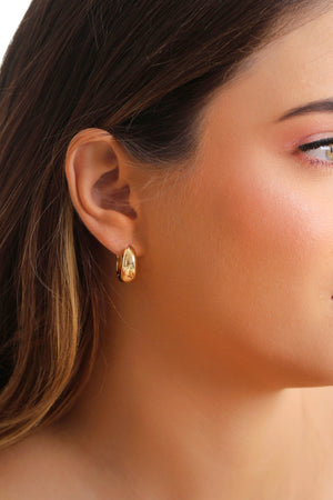 Brinco Argola Click Lisa 1.8 cm Banhado a Ouro 18K