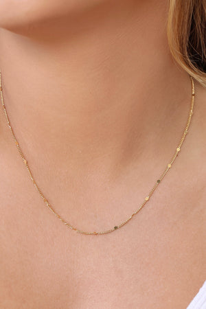 Gargantilha Plaquinhas Grumet 2 mm Banhado a Ouro 18K - 45 cm