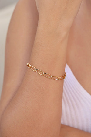 Pulseira Elos 6 mm Banhado a Ouro 18K