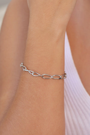 Pulseira Elos 6 mm Ródio Branco