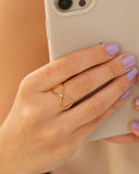 Anel Infinito Tamanho 15 Banhado a Ouro 18K