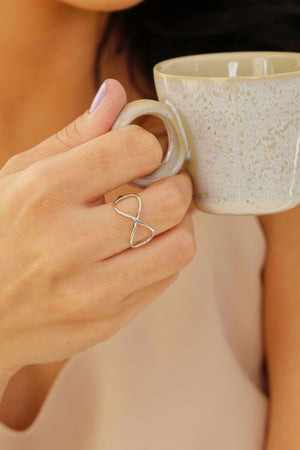 Anel Infinito Tamanho 15 Ródio Branco