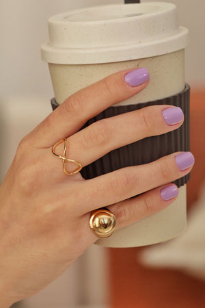 Anel Infinito Tamanho 21 Banhado a Ouro 18K