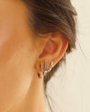 Trio de Argolas Gotas Lisas Ródio Branco