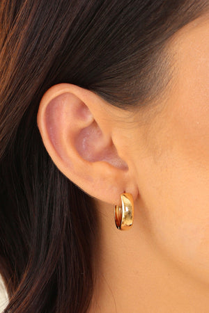 Brinco Argola Click Lisa 1.7 cm Banhado a Ouro 18K