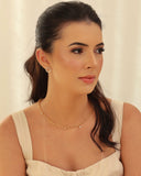 Gargantilha Elos Portugueses Pontos de Luz Cristal Banhado a Ouro 18K - 45 cm