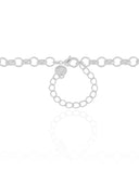 Gargantilha Elos Portugueses Pontos de Luz Cristal Ródio Branco - 45 cm