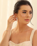 Pulseira Fecho Gravata Quadrados Cristal Banhado a Ouro 18K