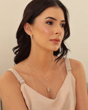 Gargantilha Dupla Gotas Cristal Banhado a Ouro 18K