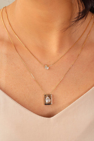 Gargantilha Dupla Gotas Cristal Banhado a Ouro 18K