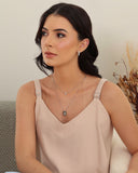 Gargantilha Dupla Gotas Cristal Ródio Branco