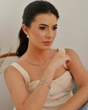 Brinco Redondo Duplo Liso Ródio Branco