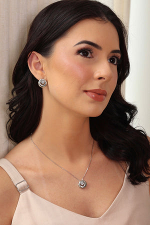 Gargantilha Veneziana Redondo Ponto de Luz Cristal Ródio Branco - 45 cm