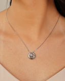 Gargantilha Veneziana Redondo Ponto de Luz Cristal Ródio Branco - 45 cm