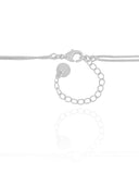 Gargantilha Dupla Cruz Coração Cravejado Cristal Ródio Branco