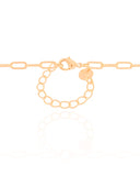 Gargantilha Elos Retângulo Cristal Banhado a Ouro 18K - 45 cm