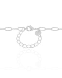 Gargantilha Elos Retângulo Cristal Ródio Branco - 45 cm