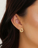 Brinco Círculos Entrelaçados 1.3 cm Banhado a Ouro 18K