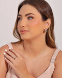 Anel Ajustável Gota Lisa Tamanho P Ródio Branco