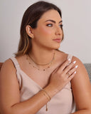 Anel Ajustável Filetes Lisos Tamanho P Banhado a Ouro 18K