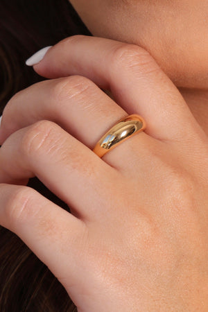 Anel Liso Tamanho 19 Banhado a Ouro 18K