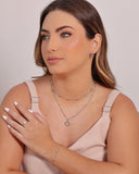 Anel Flor Cravejada Cristal Tamanho 22 Ródio Branco