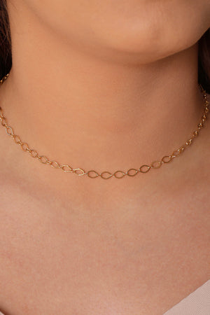 Choker Elos Losango 4 mm Banhado a Ouro 18K