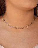 Choker Elos Losango 4 mm Ródio Branco