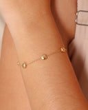 Pulseira Elos Bolas Achatadas Banhado a Ouro 18K