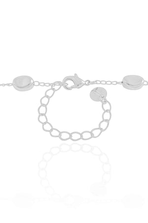 Gargantilha Elos Ovais Lisos Ródio Branco - 40 cm