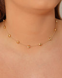 Choker Elos Bolas Achatadas Banhado a Ouro 18K