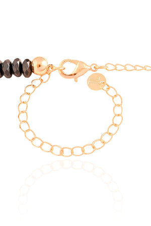 Choker Hematita Grafite 6 mm Banhado a Ouro 18K