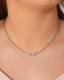 Choker Elos Ponto de Luz Cristal 6 mm Ródio Branco