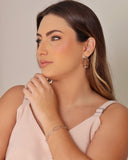 Brinco Orgânico Vazado Liso Ródio Branco