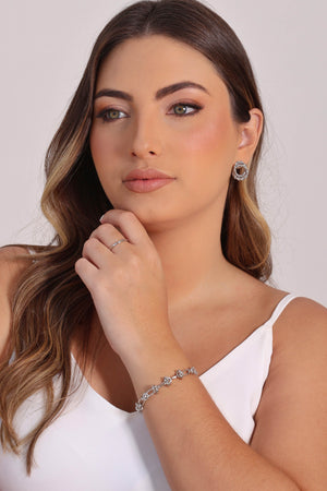 Brinco Círculos Torcidos Entrelaçados 1.8 cm Ródio Branco