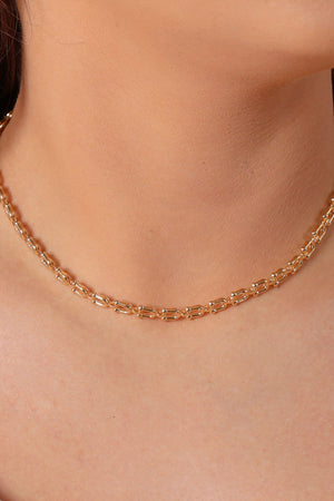 Choker Elos em U 5 mm Banhado a Ouro 18K