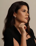 Anel Ajustável Três Dedos Cravejado Cristal Tamanho Único Ródio Branco