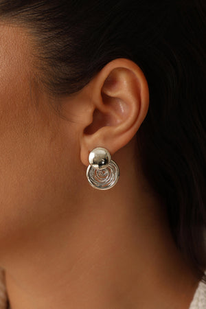 Brinco Redondo Fios Espiral 2.4 cm Ródio Branco