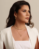 Gargantilha Rabo de Rato Pingente Orgânico Banhado a Ouro 18K - 40 cm