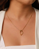 Gargantilha Rabo de Rato Pingente Orgânico Banhado a Ouro 18K - 40 cm