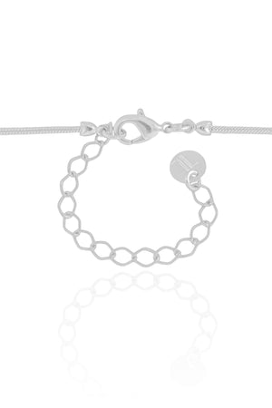 Gargantilha Rabo de Rato Pingente Orgânico Ródio Branco - 40 cm