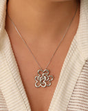 Gargantilha Veneziana Flor Entrelaçada Ródio Branco - 45 cm