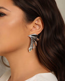 Brinco Asa Lisa 5.5 cm Ródio Branco