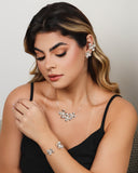 Brinco Flor Pérola 1.9 cm Ródio Branco