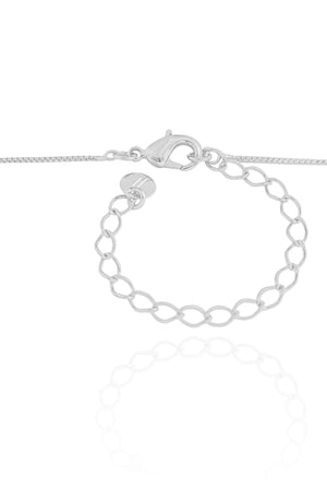 Gargantilha Veneziana Retângulo Cristal Ródio Branco - 45 cm